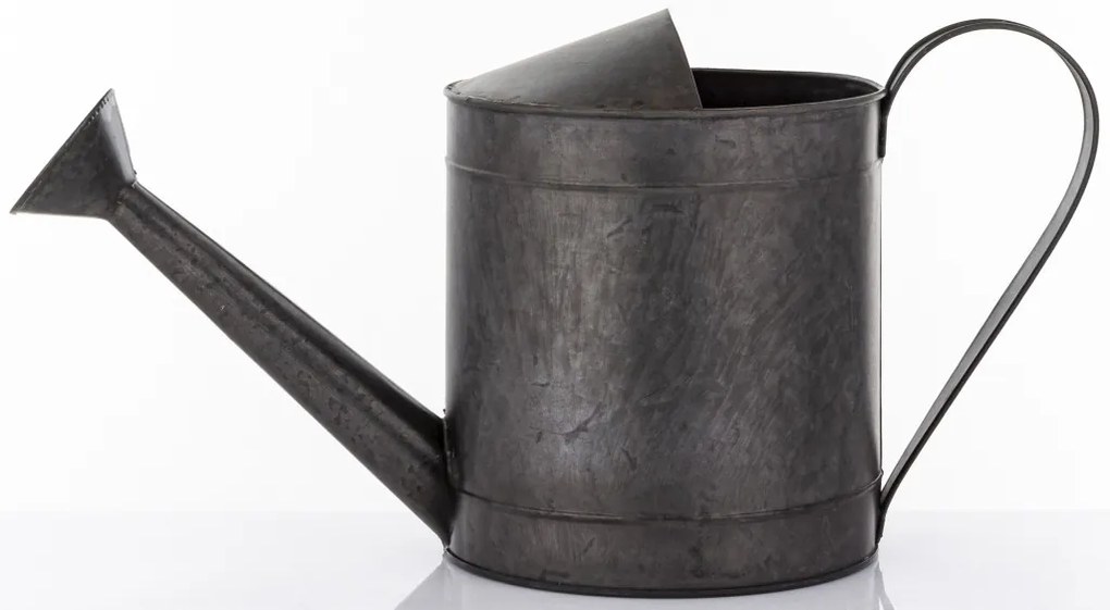 Klasszikus fekete kerek fém locsolókanna fogantyúval 22x42x17,5cm