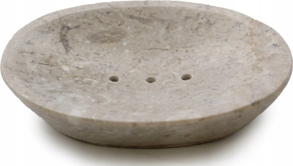 Krémes márvány szappantartó, ovális