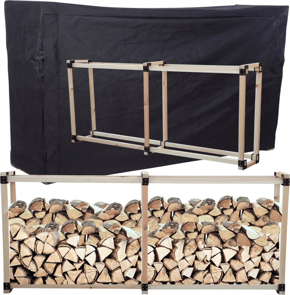 Kandalló fa állvány fa huzattal 1,1 m3 Öko Tömör