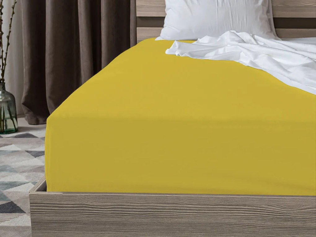 Jersey EXCLUSIVE sárga lepedő 180x200 cm Grammsúly (rost sűrűség): Lux (190 g/m2)