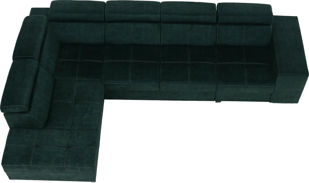 Ülőgarnitúra, smaragdzöld, balos, MALAGA BIG