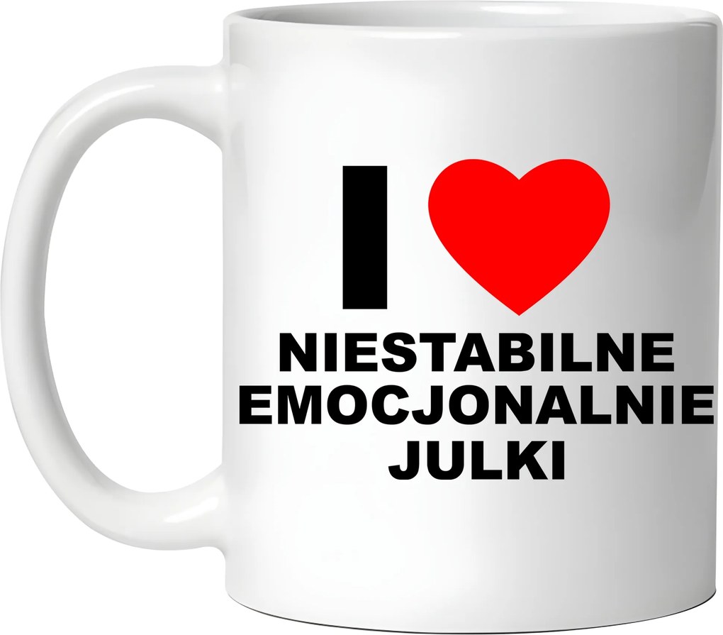 I Love Bögre Instabil Julki vicces Születésnapi Ajándék 330ml Csomagolás
