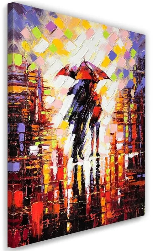 Gario Vászonkép Pár az esoben egy esernyo alatt Méret: 70 x 100 cm