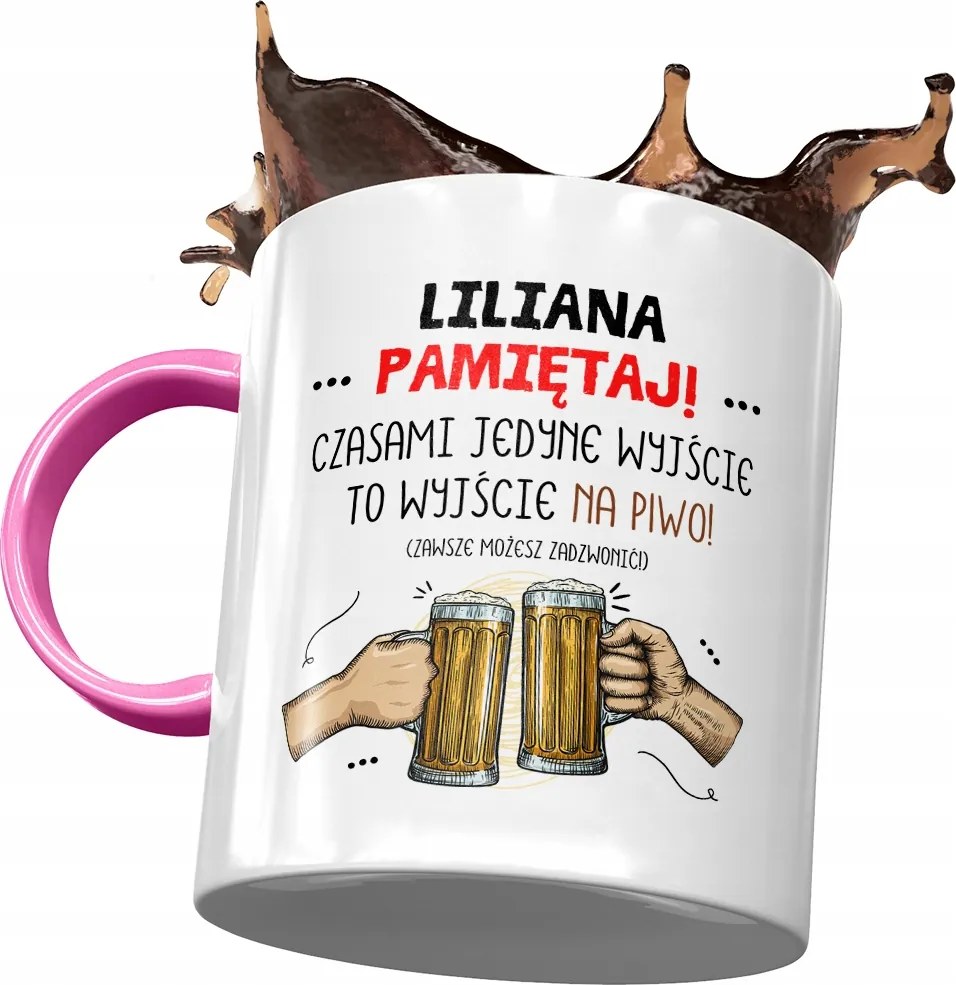 Rózsaszín Bögre Liliána Barátnő Feleség Ajándék Nyomtatott Fotóval