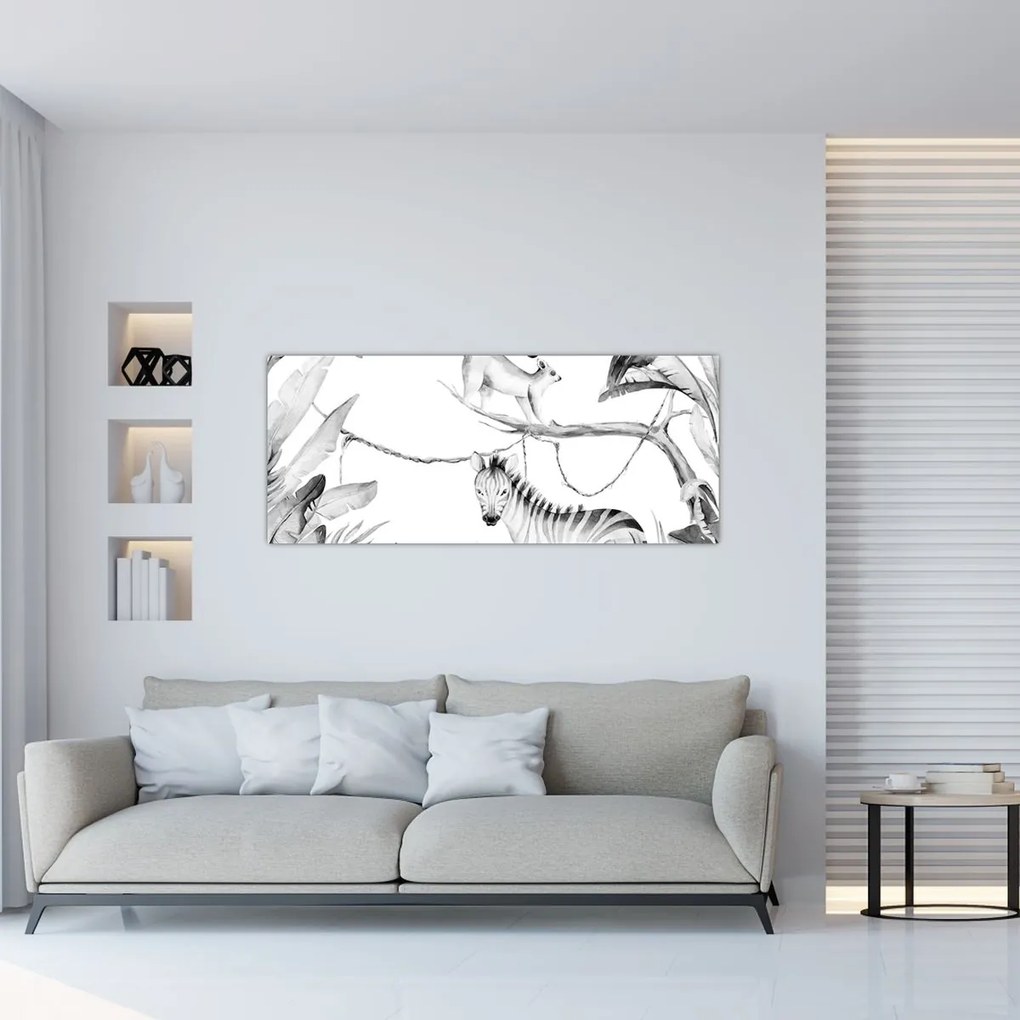 Kép - Akvarell dzsungel (120x50 cm)