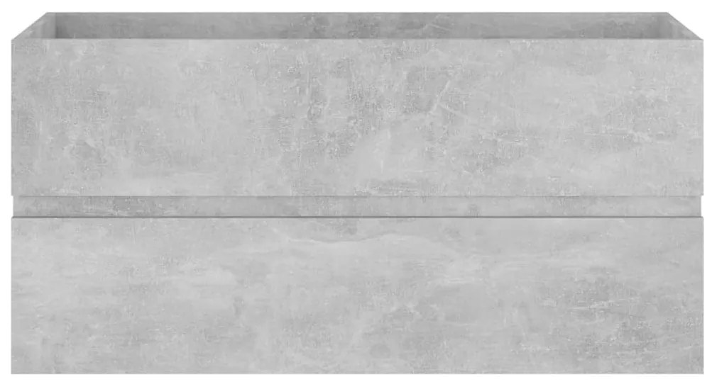 Betonszürke szerelt fa mosdószekrény 90 x 38,5 x 45 cm