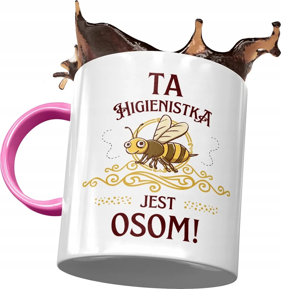 Rózsaszín Bögre Higiénikusnak Higiénikus Darázs Nyomtatott Fotóval