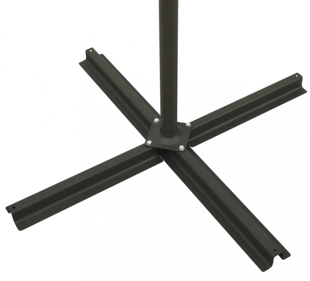 tópszínű konzolos napernyő rúddal és LED-fényekkel 300 cm