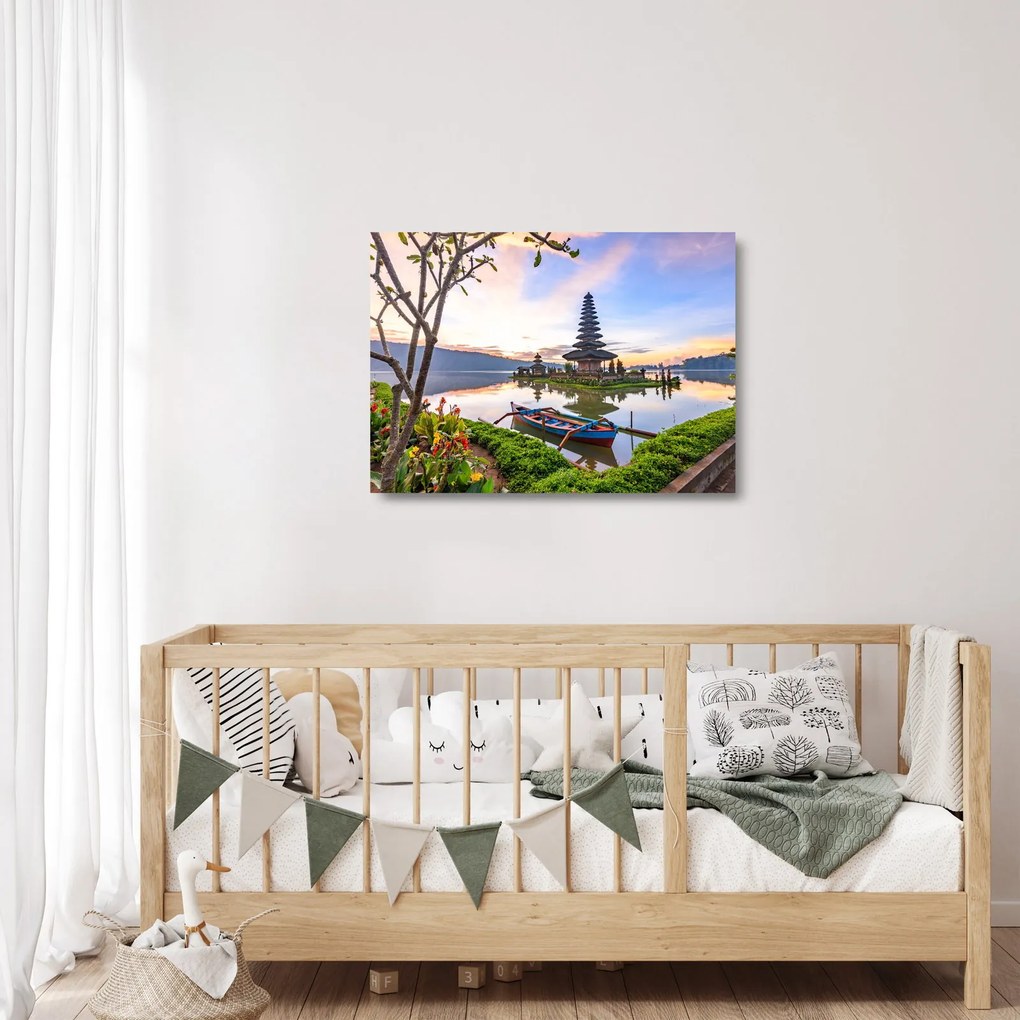 Üveg kép - Pura Bratan templom (70x50 cm)