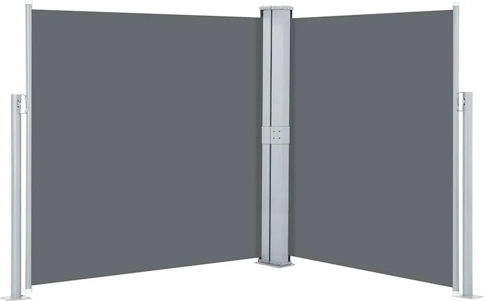 vidaXL antracitszürke behúzható oldalsó napellenző 140 x 600 cm