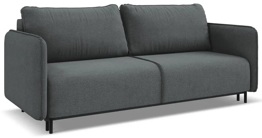 Sötétszürke kinyitható-tárolóhelyes kanapé 226 cm Luana – Makamii
