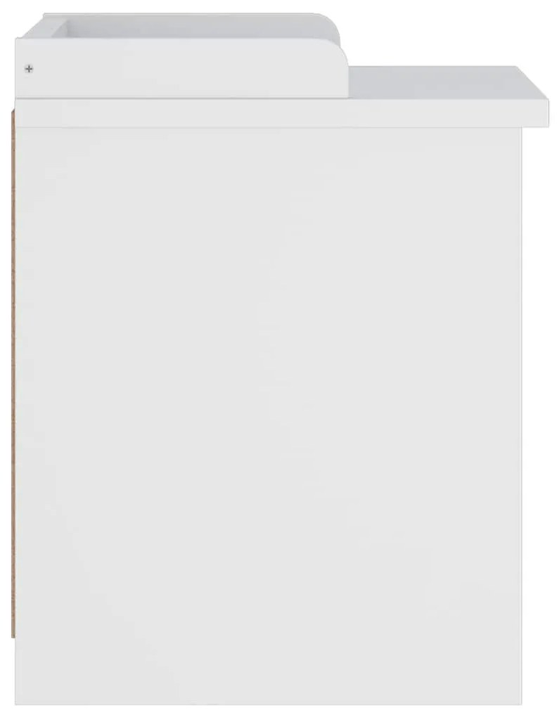 SANDNES fehér tömör fenyőfa előszobapad 45x40x50 cm