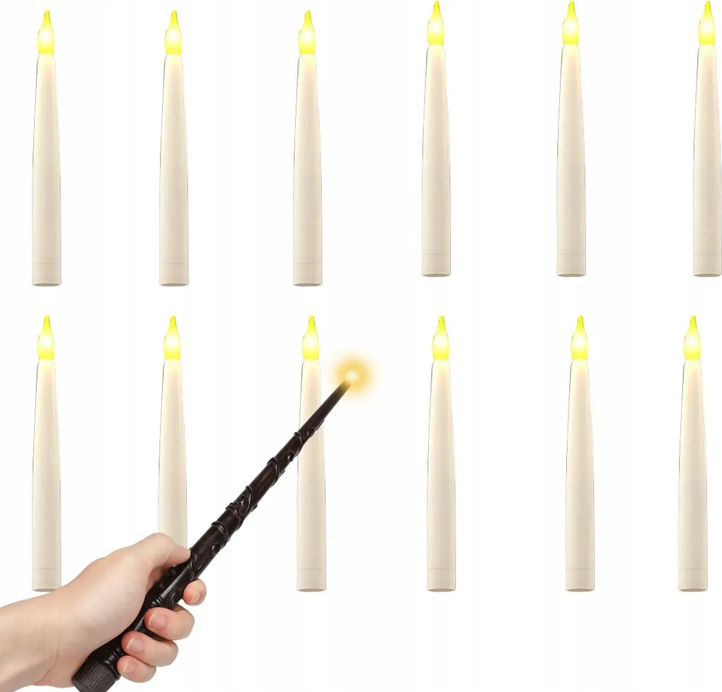 Repülő Led gyertyák, 12 db, távirányítóval, Függő gyertyák