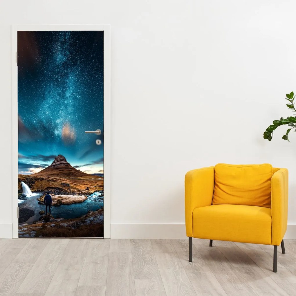 Fotótapéta ajtóra - Kék tejút (95x205cm)