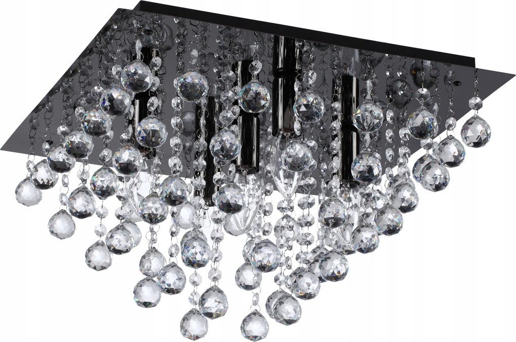 Lancaster crystal plafon 5 lángos fekete króm