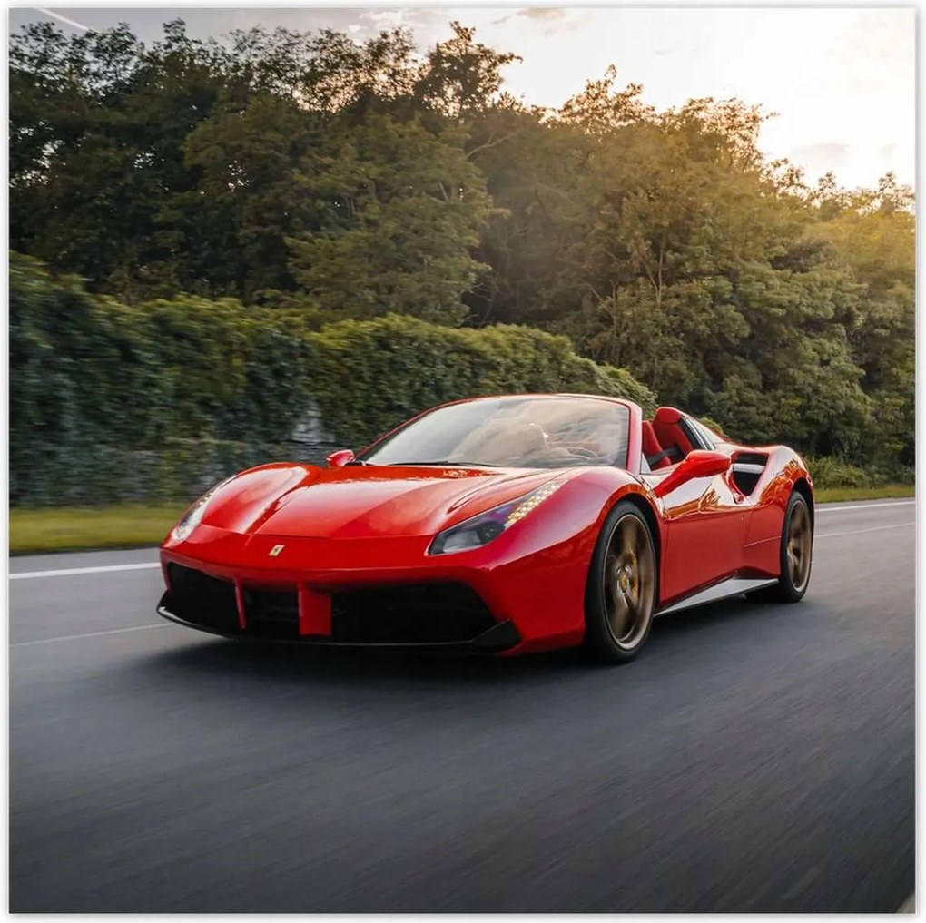 Poszterek 100x100 Piros Ferrari út