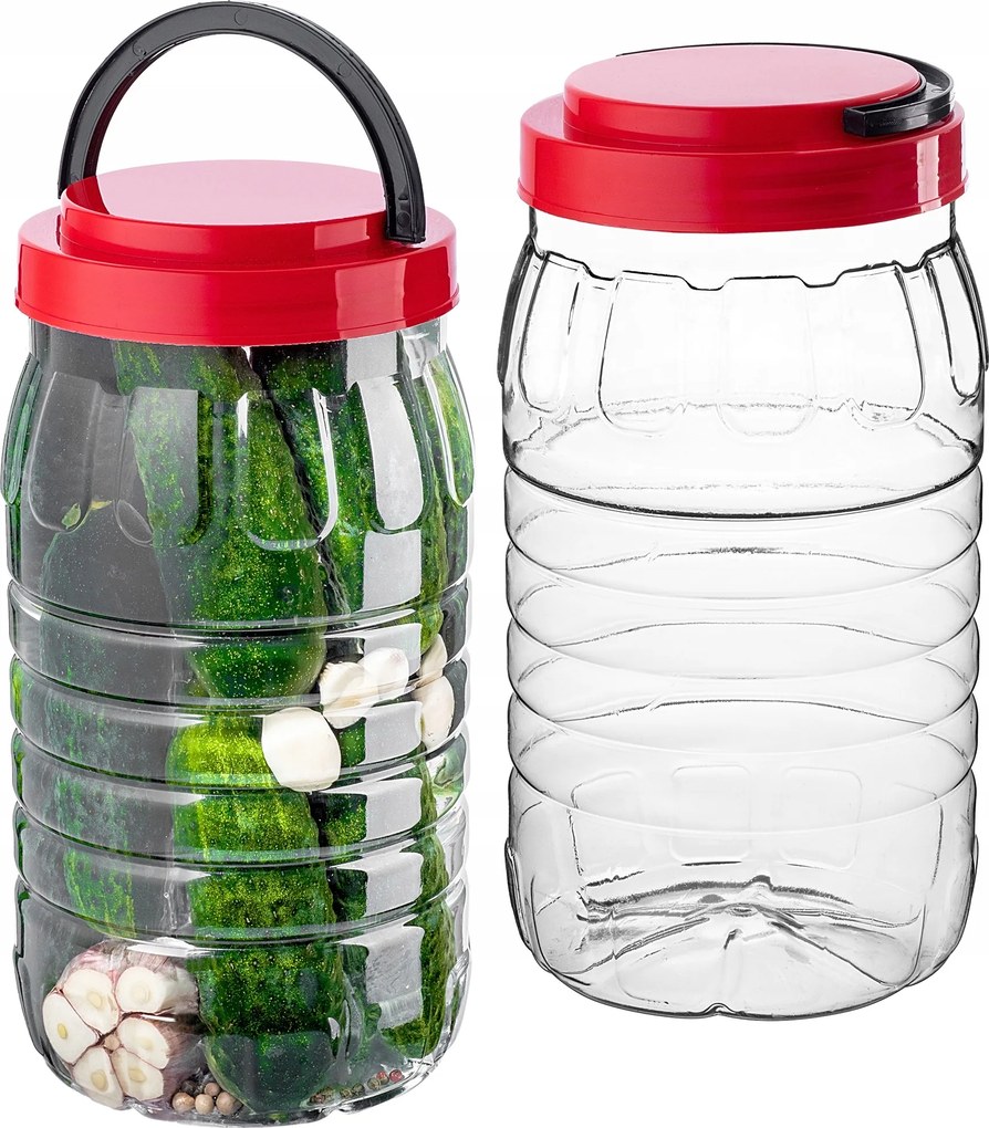 Befőttesüveg Műanyag Pet Tartály 3L Élelmiszer Tégely Termékek Befőttesüvegek Tanúsítvány 2 db