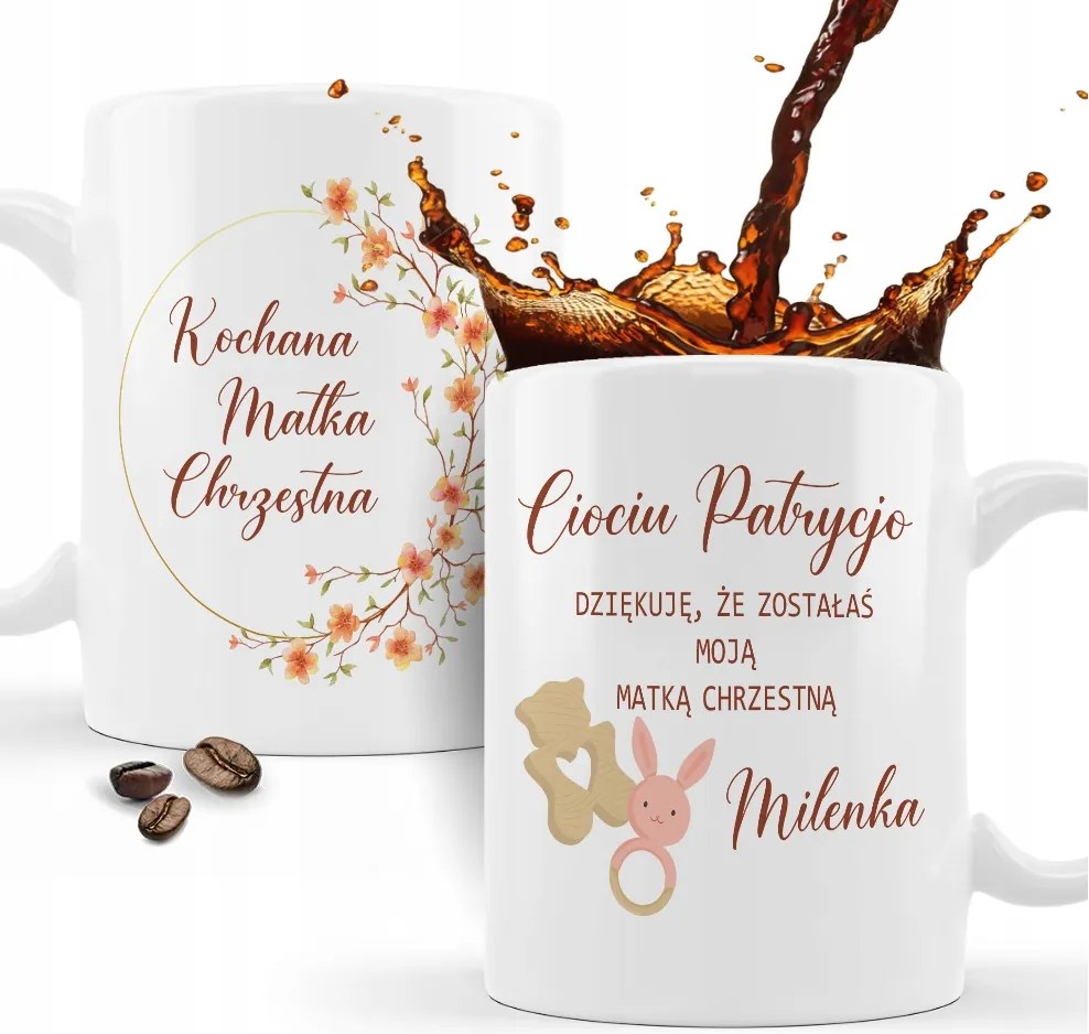 Köszönetnyilvánítás Bögre Keresztelőre Keresztelői Ajándék név