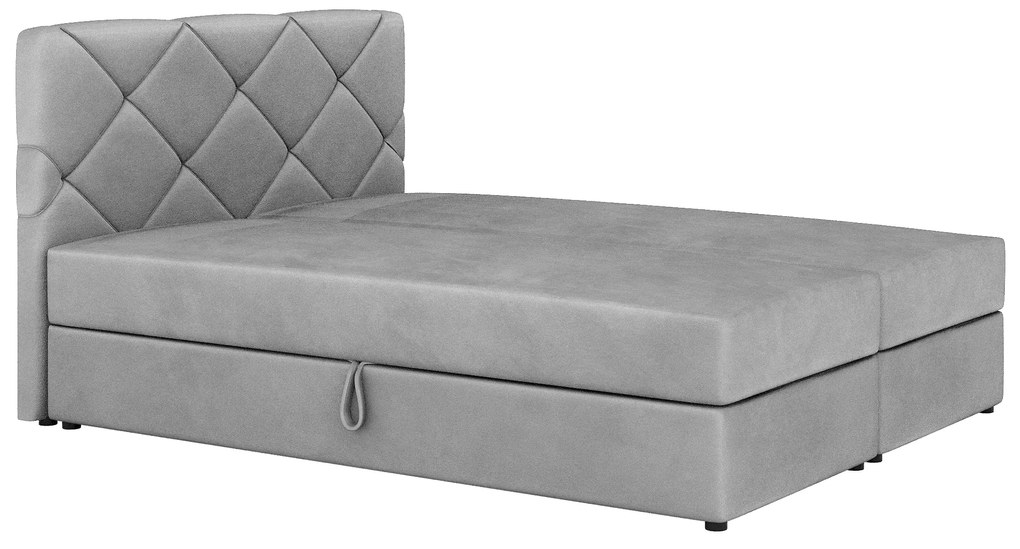 Franciaágy  Boxspring 140x200 cm Karum (ágyráccsal és matraccal) (szürke). 1007775