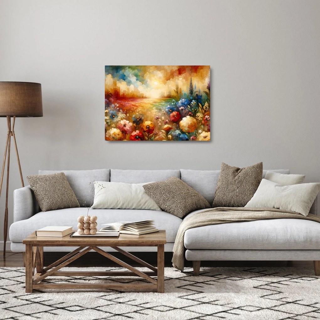 Üveg kép - Színes rét (70x50 cm)