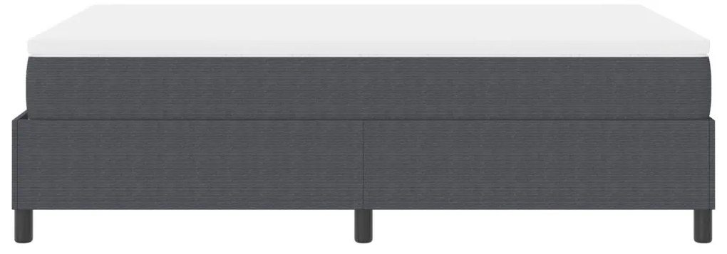 Boxspring ágy matraccal Sötétszürke 120x200 cm Kordbársony szövet