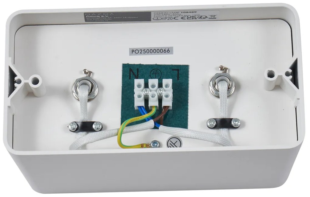 Design felületre szerelt spotlámpa fehér GU10 70mm 2-lámpás forgatható és dönthető - Vox