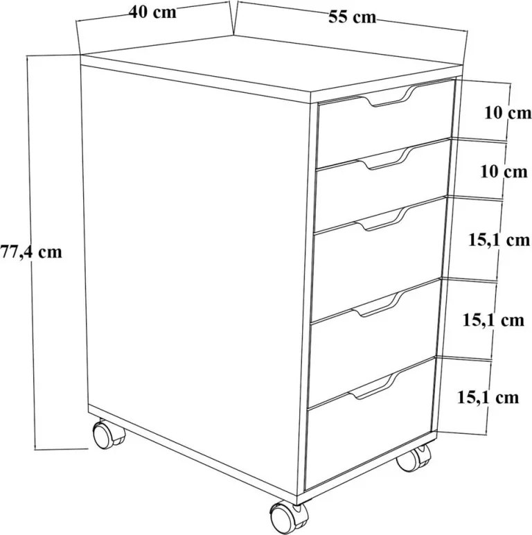 Caisson konyhaszekrény, 40 cm