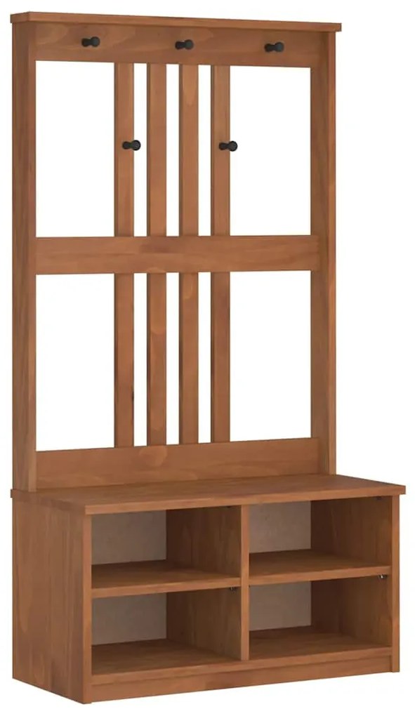 SANDNES tömör fenyőfa előszobafa 87x40x159,5 cm
