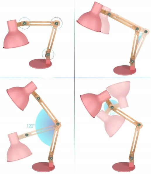 Asztali lámpa 1xE27/40W/230V rózsaszín