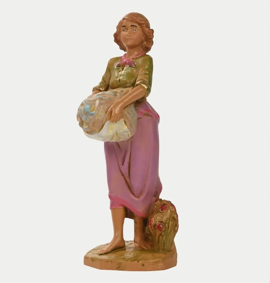 Betlehem figura a Fontanini cégtől Háziasszony szennyessel, 12cm magas figurákhoz