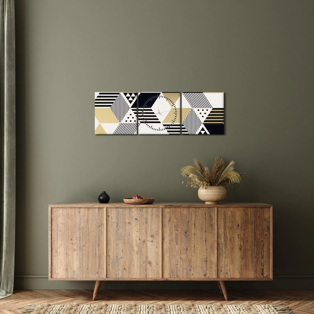 Kép - Geometriai formák N⁰1 (órával) (90x30 cm)