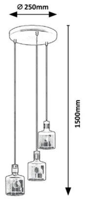 Rabalux - Csillár zsinóron 3xE27/9W/230V
