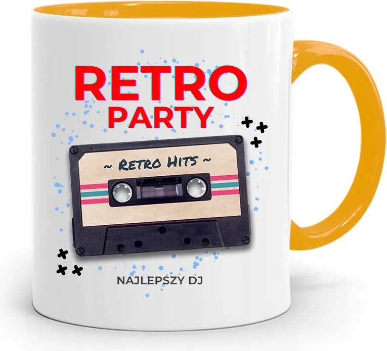 Dja Zene Bögre Sárga Retro Party Best Dj nyomtatott fényképpel