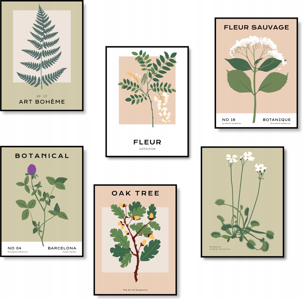 Poszter A4 Szett 6 Db-os Kép Nappali Poszter