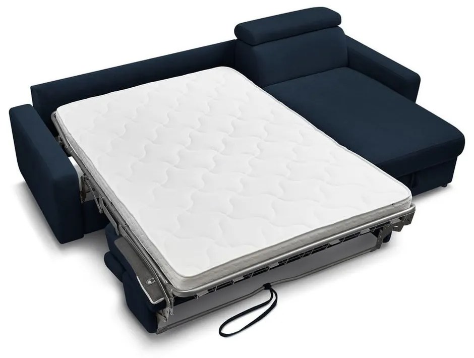 Sötétkék kinyitható sarokkanapé (variálható) Monaco – Bobochic Paris