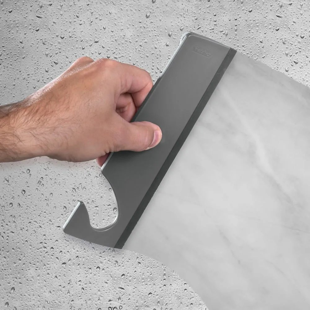 Matt fekete öntapadós acél fürdőszobai polc Lava – Metaltex