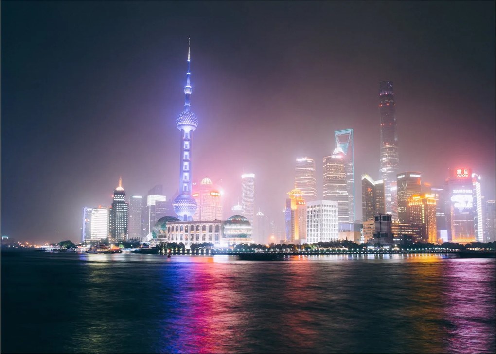 Éjszakai Shanghai képe (70x50 cm)