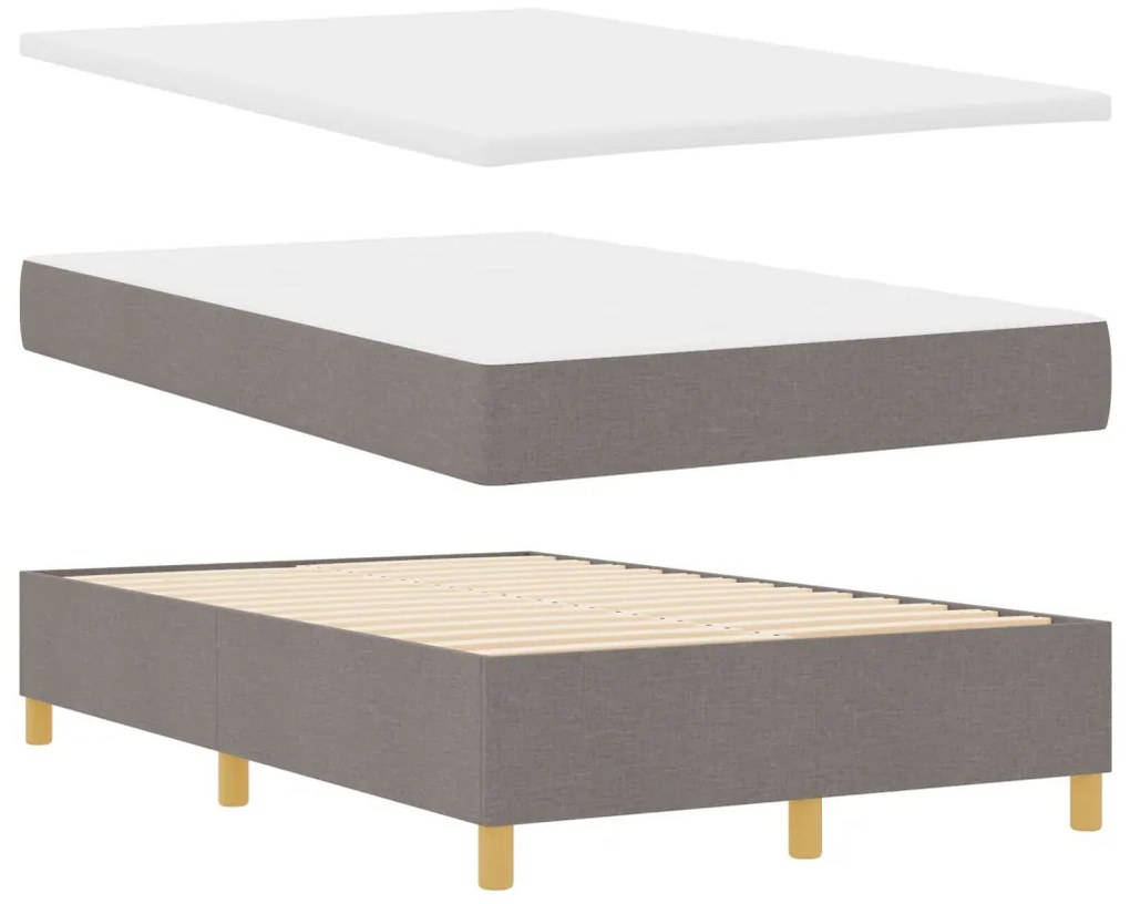 Box Spring Ágy Matraccal és Pad Taupe 120x190 cm Szövet