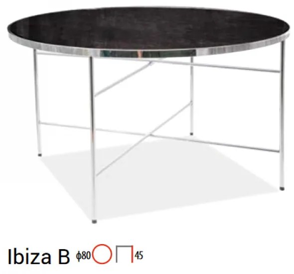 Ibiza B dohányzóasztal 80cm Márvány - Króm