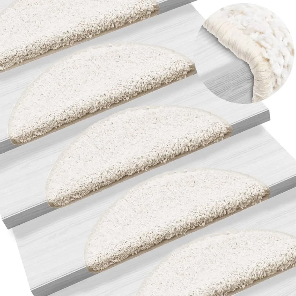 vidaXL 10 db fehér lépcsőszőnyeg 56 x 17 x 3 cm