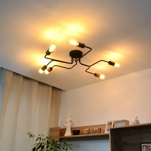 LED Felületre szerelhető csillár TUBE 6xE27/15W/230V