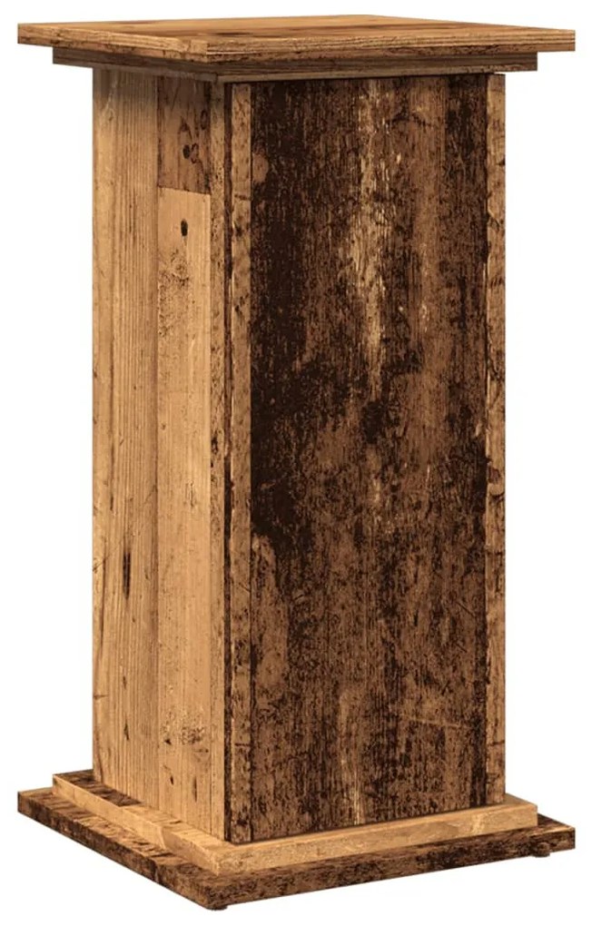 antik fa színű szerelt fa bemutatóállvány tárolóval 31x30x60 cm