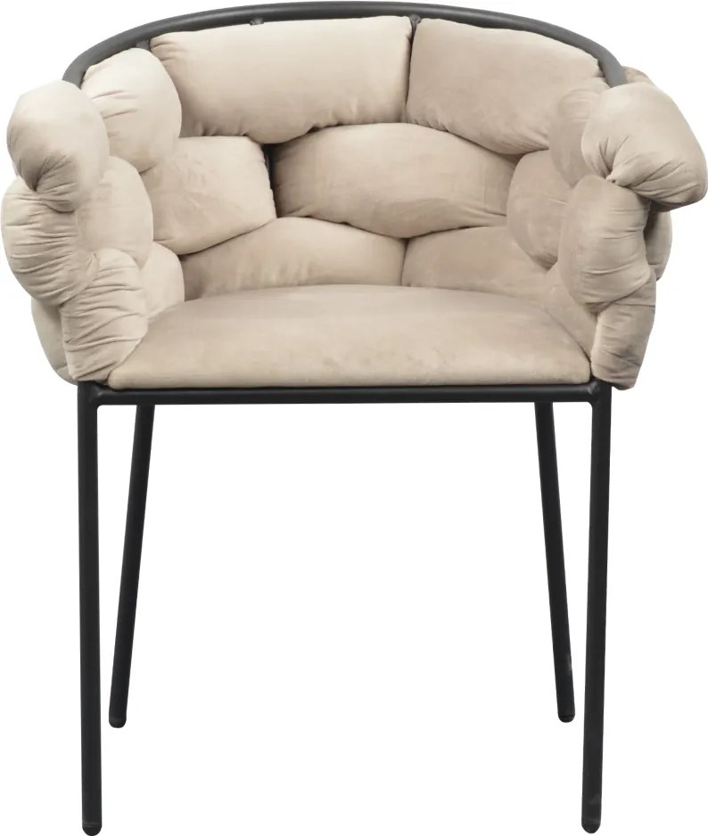 Étkezőszék, szürkésbarna Taupe Velvet szövet/fekete, DOROTA