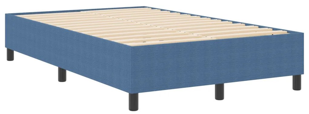 Boxspring Ágy Kék Kis Dupla Kordbársony