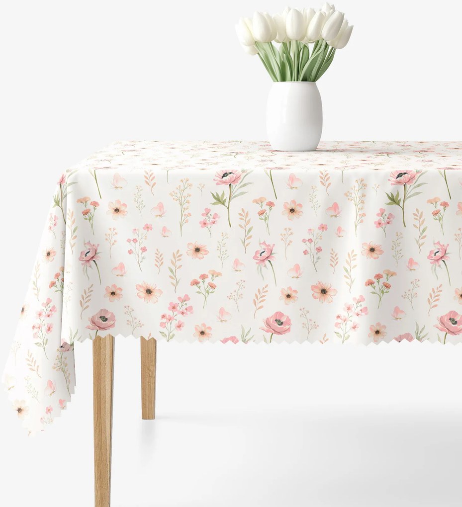 Goldea teflonbevonatú asztalterítő - rózsaszín virágok 100 x 100 cm