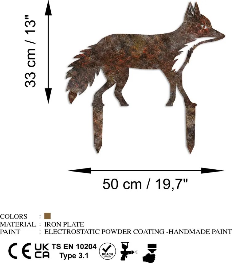 Fox fém kerti dísztárgy, 48×50 cm – TR565TNL1291