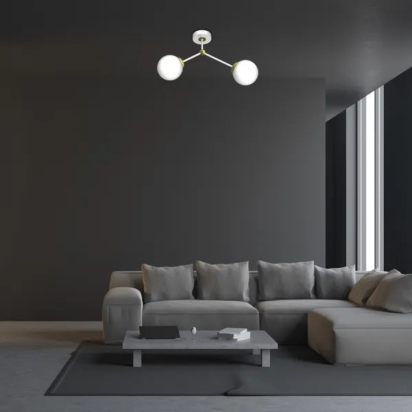 Felületre szerelhető csillár JOY 2xE14/40W/230V fehér/arany