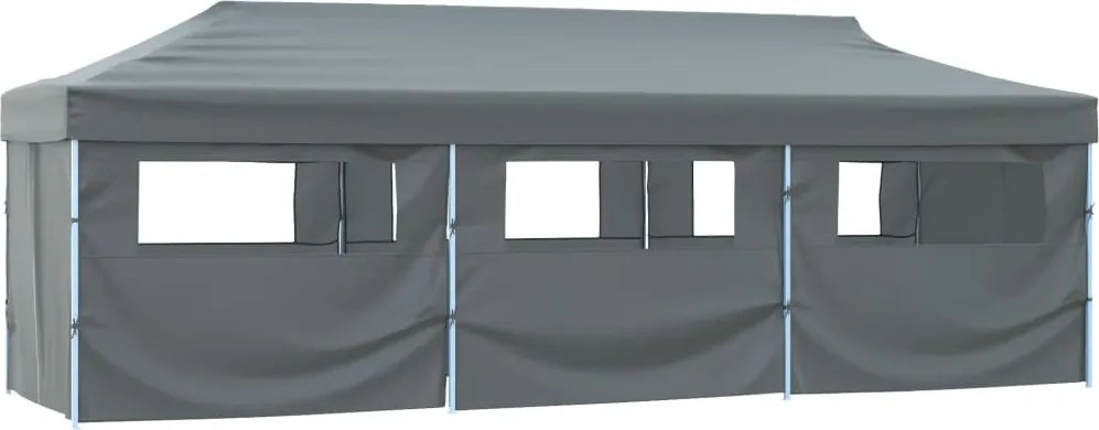 vidaXL antracitszürke összecsukható rendezvénysátor 8 oldalfallal 870x291x315 cm