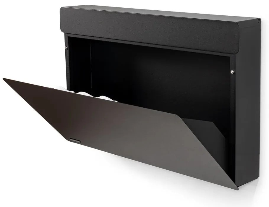 Fekete fém billenő ajtós-függő cipőtartó 78x48x13 cm Luigi – Spinder Design