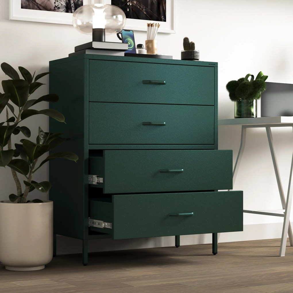 Komód CARLA, 800 x 1015 x 400 mm, Modern:  palack zöld